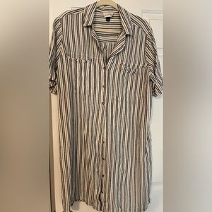 Universal thread striped button down dress